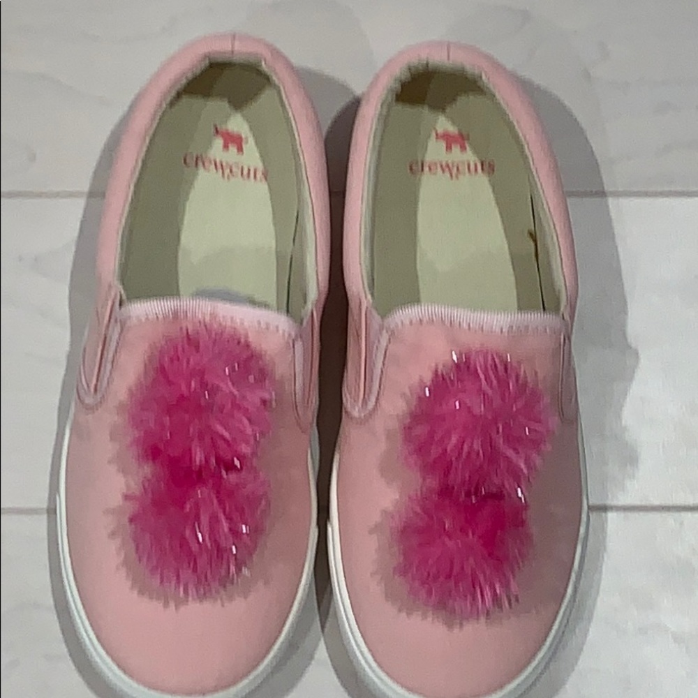 NEW lN BOX!  J Crew girls Pom Pom sneakers - size 2